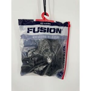 New Cliff Keen Fusion Wrestling Headgear Unisex Black Face Protection